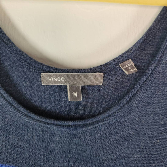 Vince Knit Maxi Dress Size M Scoop Neck Sleeveless Multi Stripe Colorblock - Picture 4 of 6